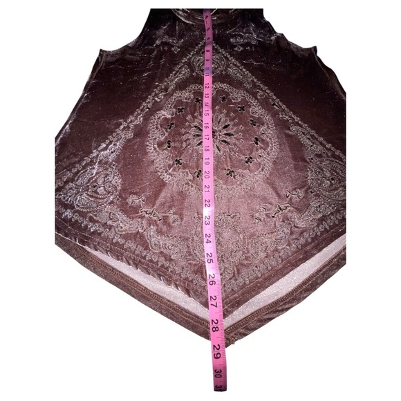 POL | PLUM Velvet Embroidered Sleeveless Top SZ SM - Picture 5 of 6
